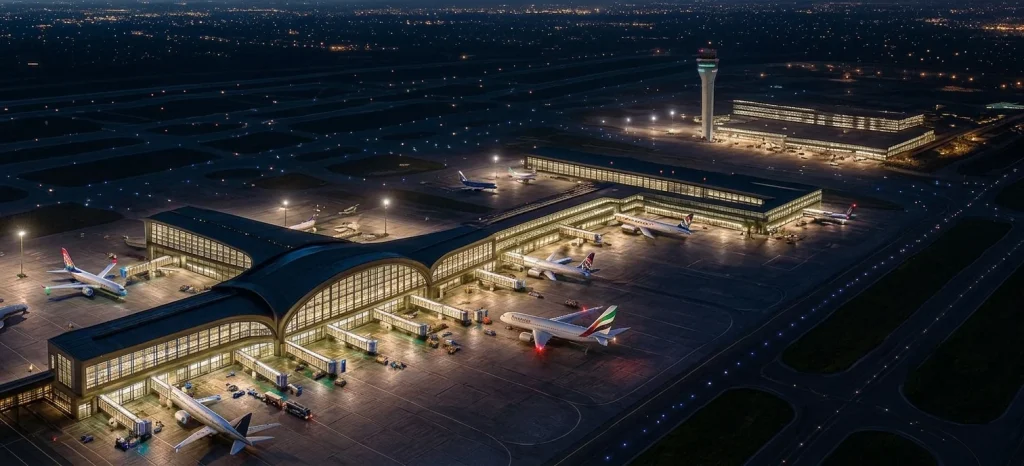 terminal-d-aeroport-de-nuit-decor-du-serious-game-dealmakers-de-10torsions